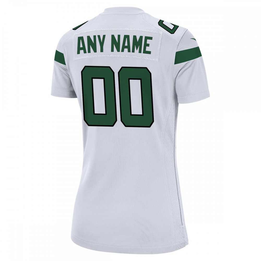 New York Jets Nike Women's Custom Game Jersey - White-GridironStore